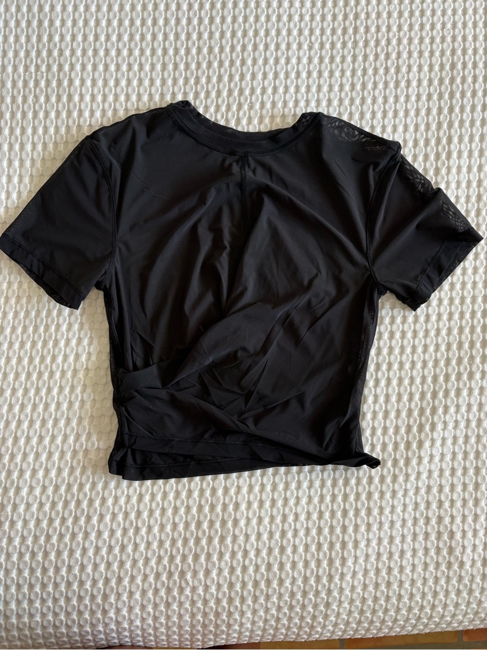 lululemon athletica Black Mesh Crop Top